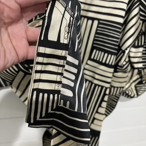 Ali Miles | Top Pullover Striped 3/4 Sleeves Black Tan Classic Work Wear Size 3x - Picture 11 of 12